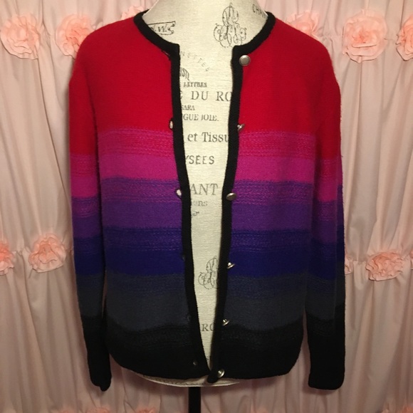 Karen Scott Colorful Striped Sweater Cardigan - Picture 8 of 10